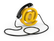 Telephone handset and  internet sign.