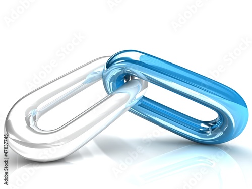 Illustration: 3D chain link 3D chain link