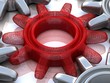3d gears. Work concept.