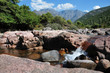 Corsican Stream with Mountain in the Background