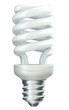 Illustration: Energy efficiency: spiral light bulb over white Energy efficiency: spiral light bulb over white