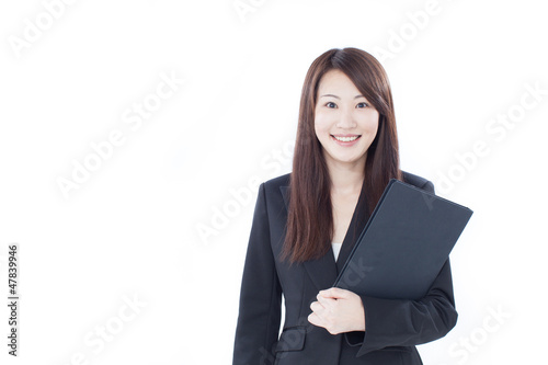 Photo: ファイルを持った女性 ファイルを持った女性