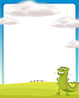 Vector: A chameleon standing on a field A chameleon standing on a field