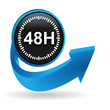 48 heures sur bouton flêche bleue