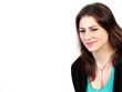 young girl on a white background
