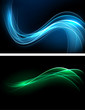Dark glow banners with color waves.