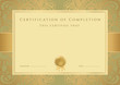 Certificate of completion template. Vector
