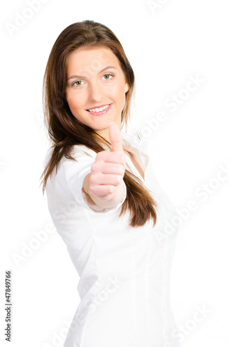Photo: junge frau ist positiv gestimmt junge frau ist positiv gestimmt
