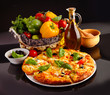 Pizza in black