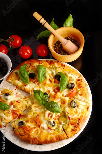 Photo: Pizza in black Pizza in black