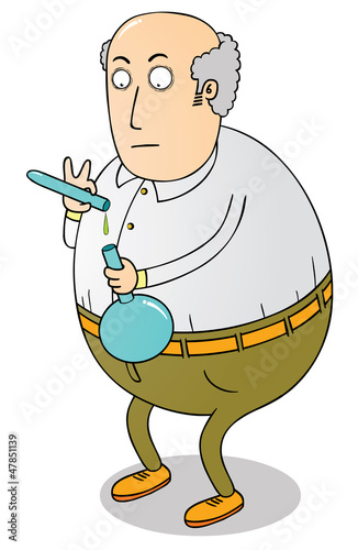 Vector: old fat scientist old fat scientist