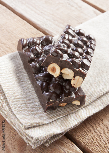 Photo: Delicious chocolate with hazelnuts Delicious chocolate with hazelnuts