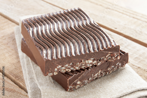 Photo: Chocolate with puffed rice Chocolate with puffed rice