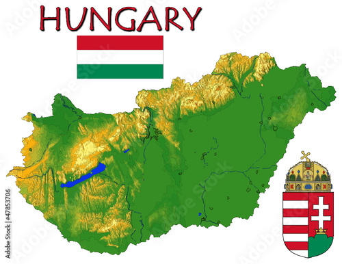 Vector: Hungary Europe national emblem map symbol motto Hungary Europe national emblem map symbol motto