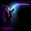 Businessman with light shining