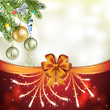 Christmas card with ball and bow