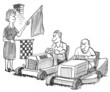 Lawn mowers for drag race are determined