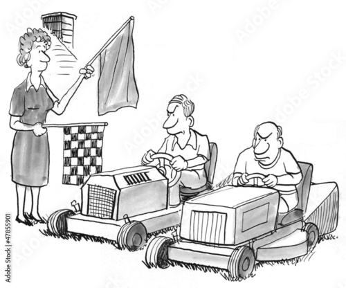 Illustration: Lawn mowers for drag race are determined Lawn mowers for drag race are determined