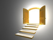 Illustration: Big Golden Door opened on white Big Golden Door opened on white