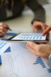 Business plan presentation on digital tablet