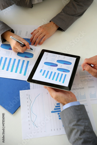 Photo: Business plan presentation on digital tablet Business plan presentation on digital tablet