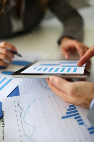 Photo: Business plan presentation on digital tablet Business plan presentation on digital tablet