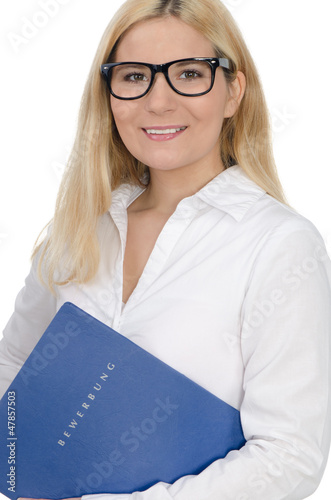 Photo: business-frau mit bewerbungsmappe business-frau mit bewerbungsmappe