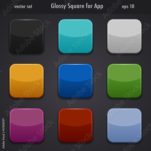 Vector: glossy square for app glossy square for app