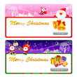 Santa Claus Mascot using a variety of banner designs. Christmas