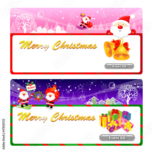 Vector: Santa Claus Mascot using a variety of banner designs. Christmas Santa Claus Mascot using a variety of banner designs. Christmas