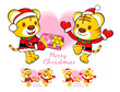 Tiger Santa Claus and deer mascot the event activity. Christmas