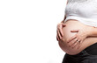 pregnant woman belly with copy space