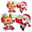 Santa Claus and deer mascot the event activity. Christmas Charac