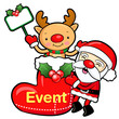 Santa Claus and deer mascot the event activity. Christmas Charac