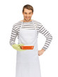 cooking man over white