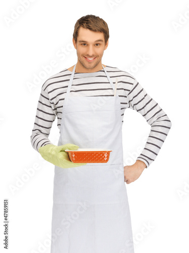 Photo: cooking man over white cooking man over white