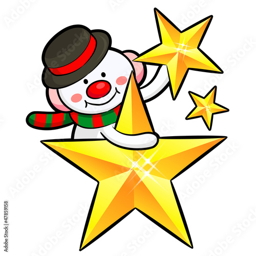 Vector: Snowman Mascot the event activity. Christmas Character Design Se Snowman Mascot the event activity. Christmas Character Design Se