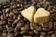 coffee beans, cup, Pots, cinnamon on dark background