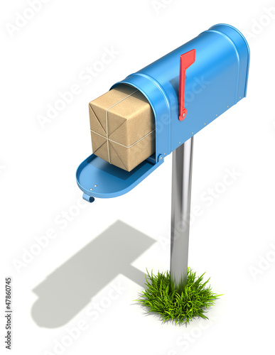 Illustration: Mailbox with post package Mailbox with post package
