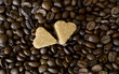 coffee beans, cup, Pots, cinnamon on dark background