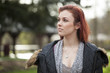 Young Woman with Beautiful Auburn Hair