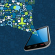 Vector: Smartphone social icons mobile splash Smartphone social icons mobile splash