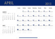 Monthly calendar for 2013 year - April. Start on Sunday.