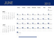 Monthly calendar for 2013 year - June. Start on Sunday.