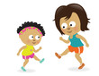Vector: Mother and daughter exercising Mother and daughter exercising