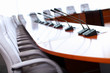 Conference hall with microphones