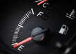 Fuel gauge dash board close up