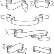 Set of retro ribbons and labels. Vector illustration.