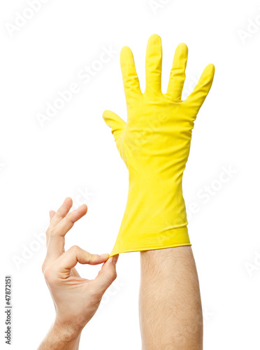Photo: Latex Glove For Cleaning on hand Latex Glove For Cleaning on hand