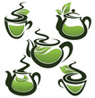 green tea, vector collection of forms, symbols and images